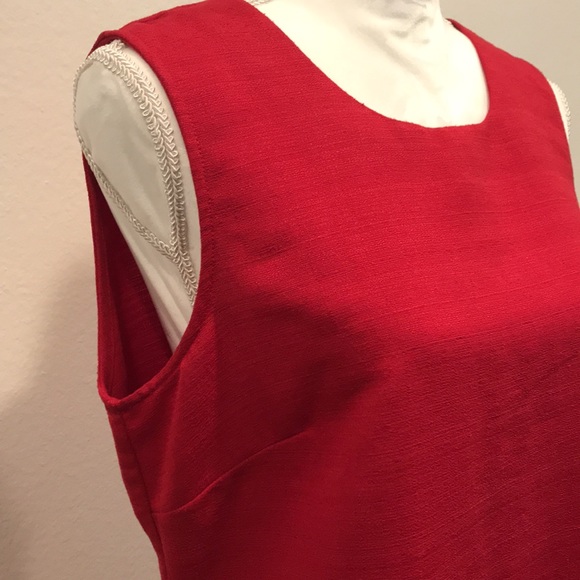 Fitted A-Line Dress Red Size Petite Medium - Picture 3 of 7